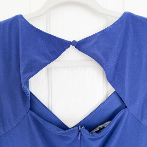 Jones Wear Blue Ruffle Bodycon Dress Size 10 Evening Wedding Party - Picture 8 of 13